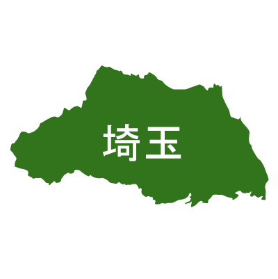 埼玉県の無料フリーイラスト｜日本語・都道府県名あり(緑)