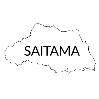 埼玉県の無料フリーイラスト｜英語・都道府県名あり(白)