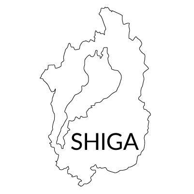 滋賀県の無料フリーイラスト|英語・都道府県名あり(白)