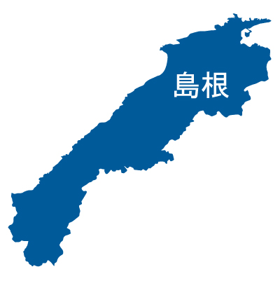 島根県の無料フリーイラスト|日本語・都道府県名あり(青)
