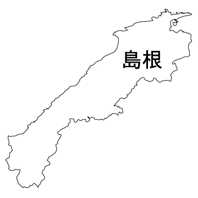 島根県の無料フリーイラスト|日本語・都道府県名あり(白)