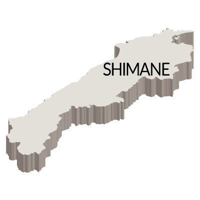 島根県の無料フリーイラスト|英語・都道府県名あり・立体(白)