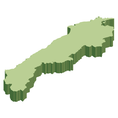 島根県の無料フリーイラスト｜文字なし・立体(緑)