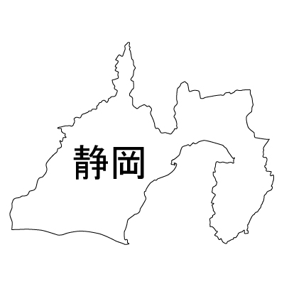 静岡県の無料フリーイラスト|日本語・都道府県名あり(白)