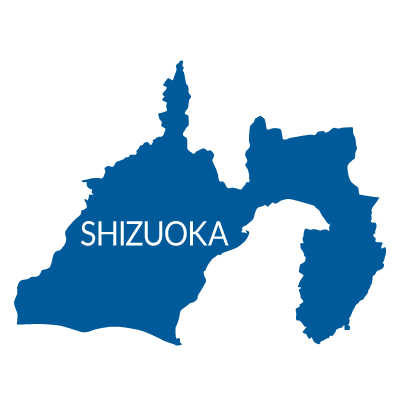 静岡県の無料フリーイラスト｜英語・都道府県名あり(青)