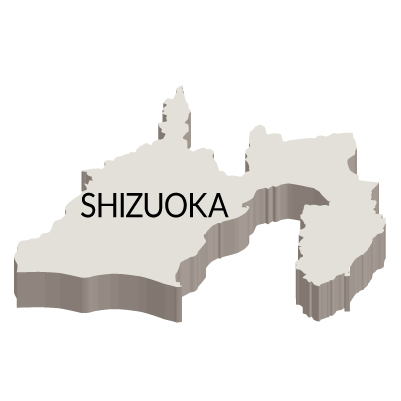 静岡県の無料フリーイラスト｜英語・都道府県名あり・立体(白)