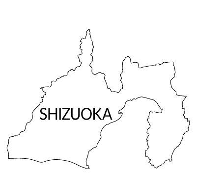 静岡県の無料フリーイラスト｜英語・都道府県名あり(白)