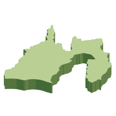 静岡県の無料フリーイラスト|文字なし・立体(緑)