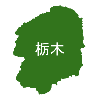 栃木県の無料フリーイラスト｜日本語・都道府県名あり(緑)