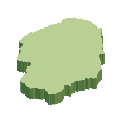 栃木県の無料フリーイラスト|文字なし・立体(緑)