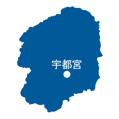 栃木県の無料フリーイラスト｜日本語・県庁所在地あり(青)