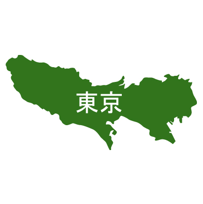 東京都の無料フリーイラスト｜日本語・都道府県名あり(緑)