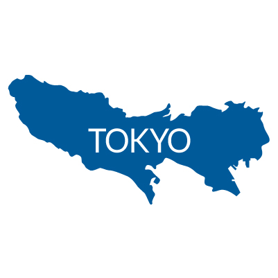 東京都の無料フリーイラスト|英語・都道府県名あり(青)