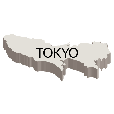 東京都の無料フリーイラスト|英語・都道府県名あり・立体(白)