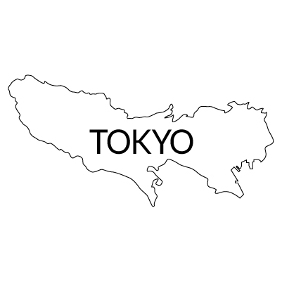 東京都の無料フリーイラスト｜英語・都道府県名あり(白)