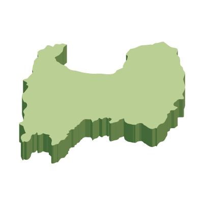 富山県の無料フリーイラスト|文字なし・立体(緑)