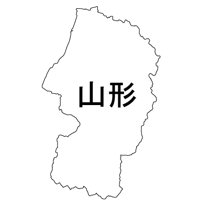 山形県の無料フリーイラスト|日本語・都道府県名あり(白)
