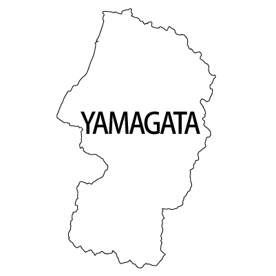 山形県の無料フリーイラスト|英語・都道府県名あり(白)