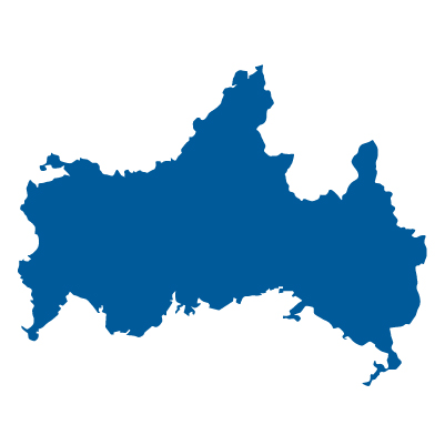 山口県の無料フリーイラスト｜文字なし(青)