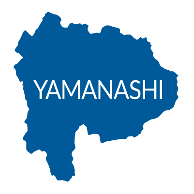 山梨県の無料フリーイラスト｜英語・都道府県名あり(青)