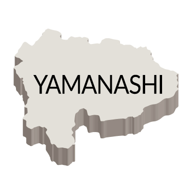 山梨県の無料フリーイラスト|英語・都道府県名あり・立体(白)