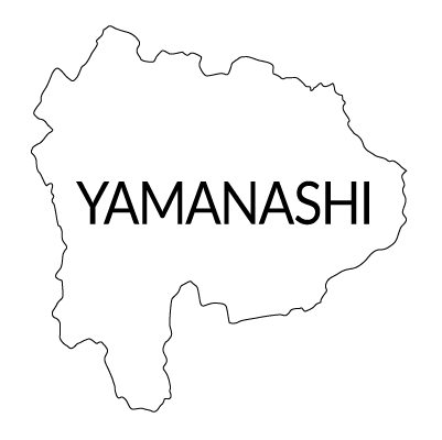 山梨県の無料フリーイラスト|英語・都道府県名あり(白)