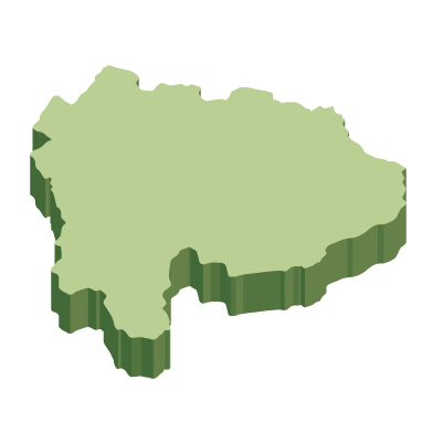 山梨県の無料フリーイラスト｜文字なし・立体(緑)