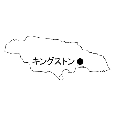 ジャマイカ無料フリーイラスト｜首都名(白)