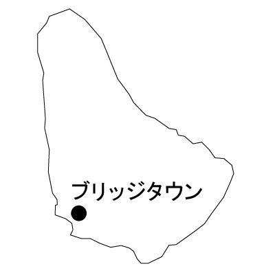 バルバドス無料フリーイラスト｜首都名(白)
