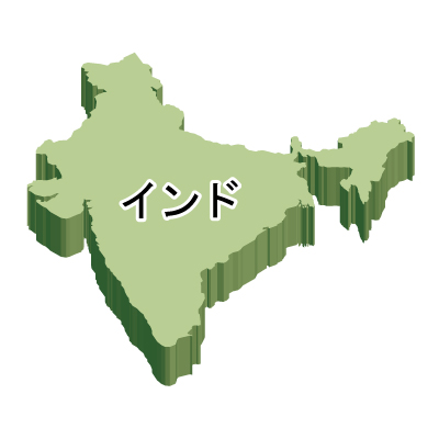 インド無料フリーイラスト｜漢字・立体(緑)