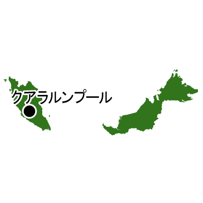 マレーシア無料フリーイラスト｜首都名(緑)