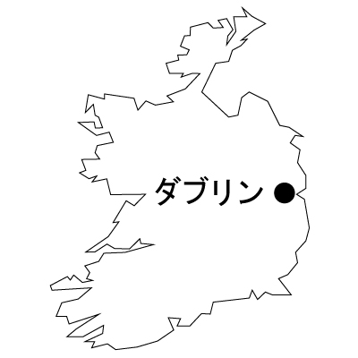 アイルランド無料フリーイラスト｜首都名(白)