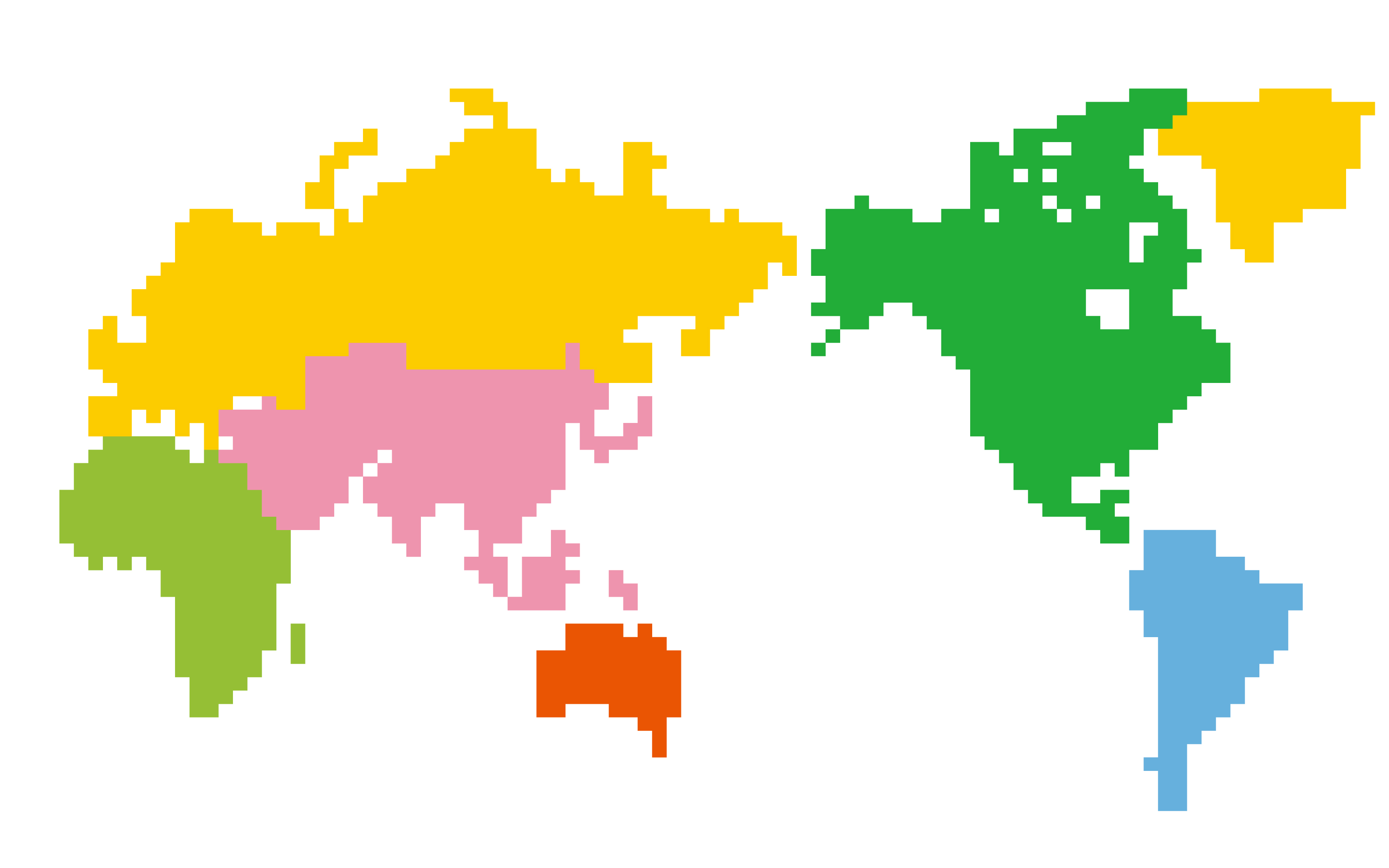 世界地図(全域)無料フリーイラスト｜地域色分け3