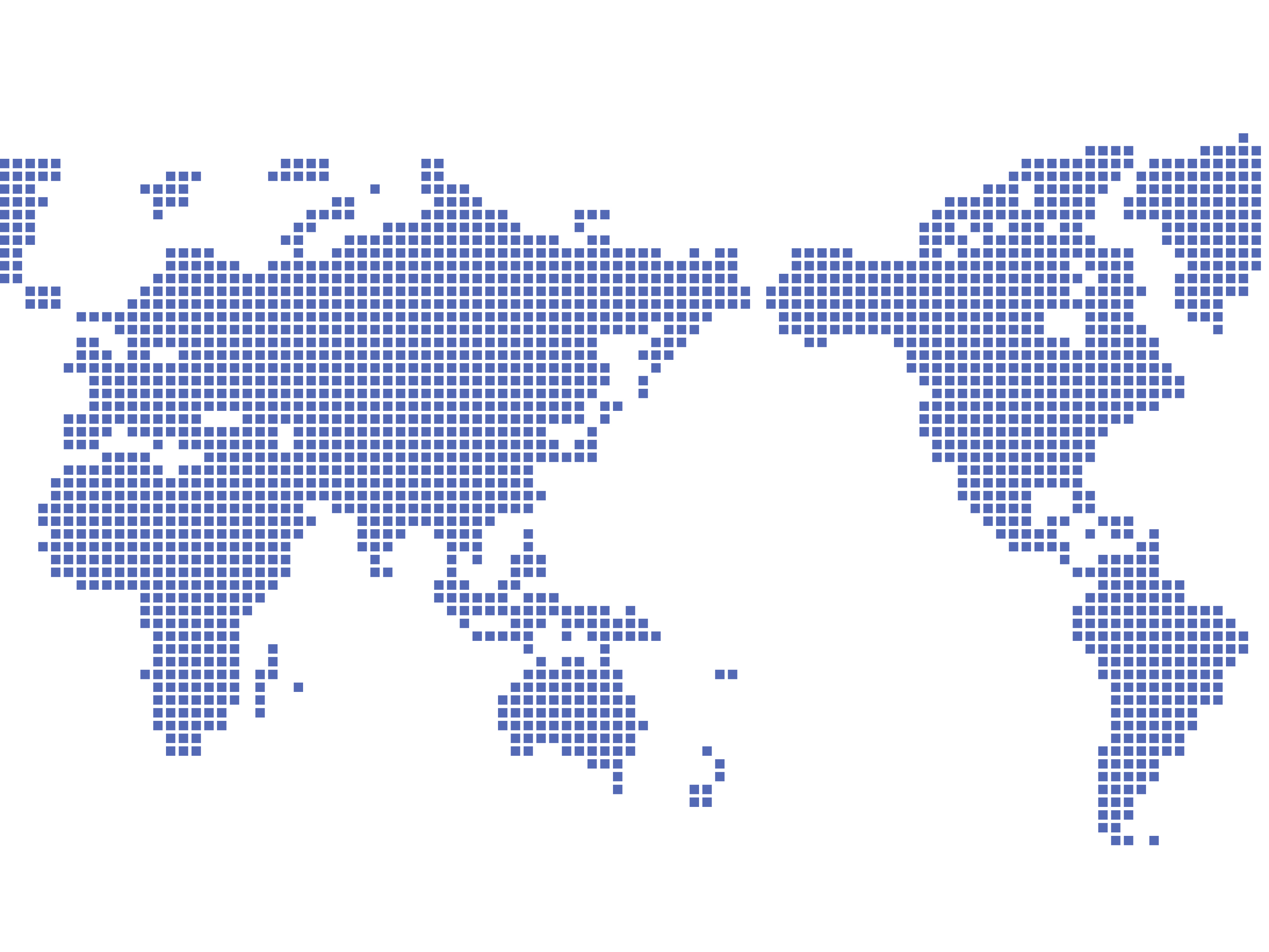 世界地図(全域)無料フリーイラスト｜ドット(青)