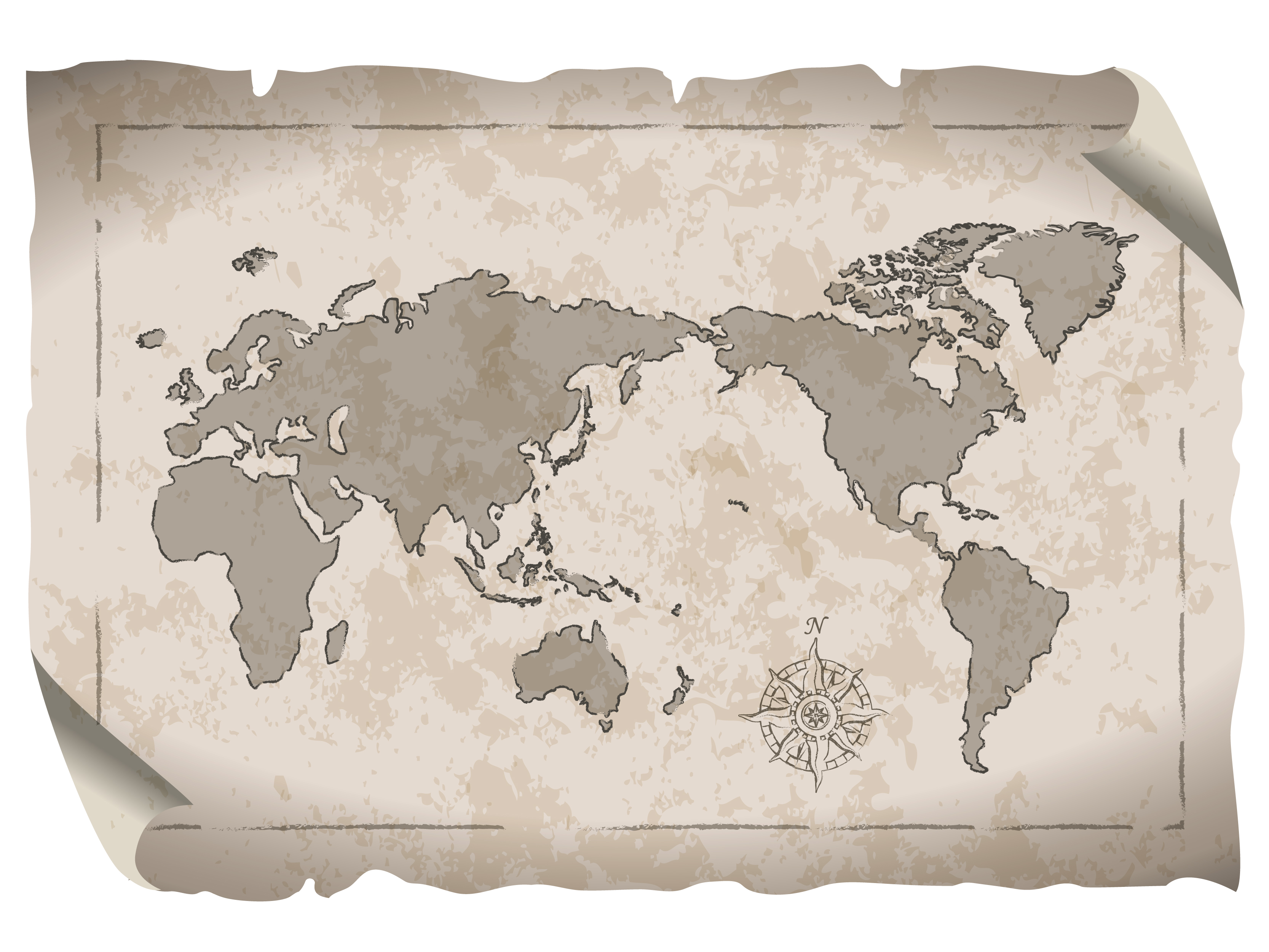 世界地図(全域)無料フリーイラスト｜旧マップ2