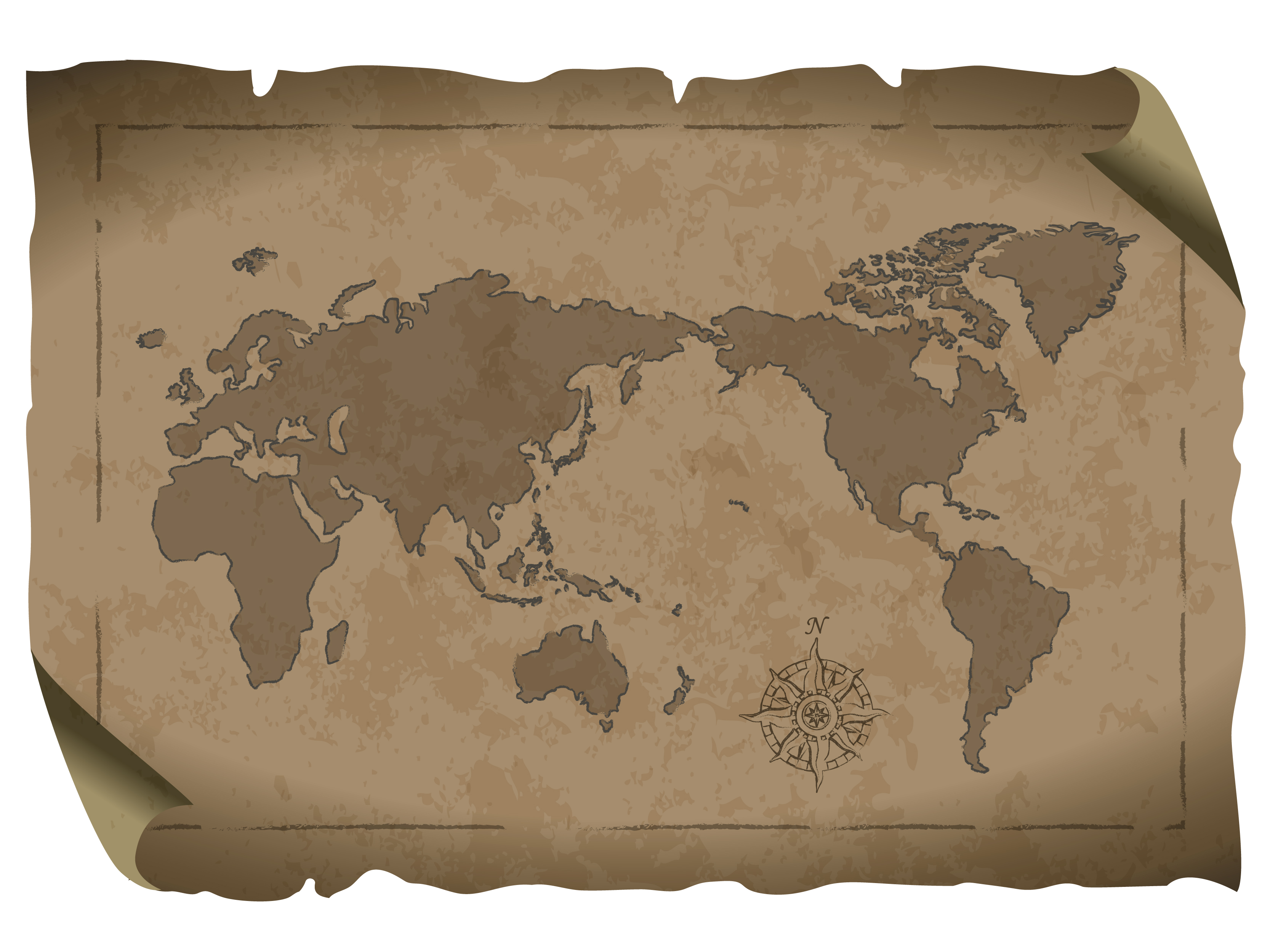 世界地図(全域)無料フリーイラスト｜旧マップ4