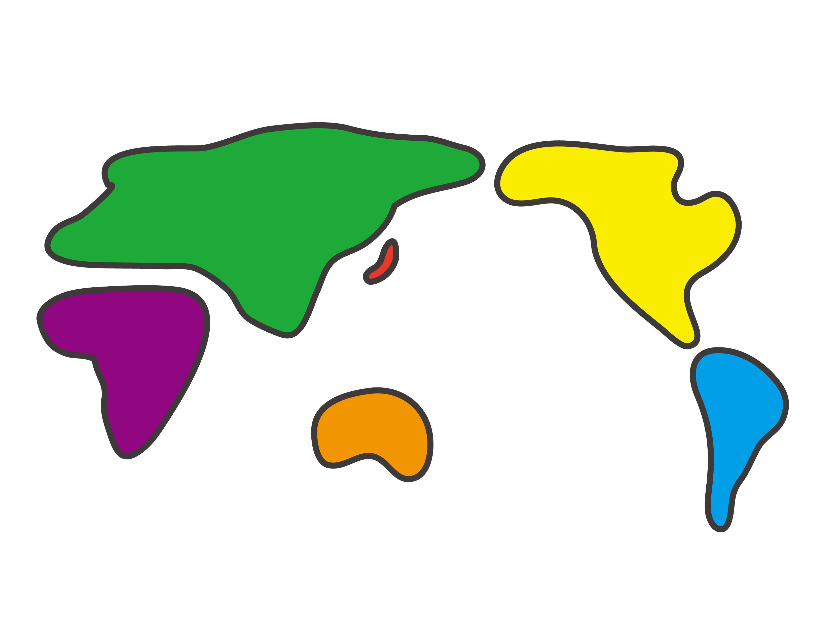 世界地図(全域)無料フリーイラスト｜簡易1