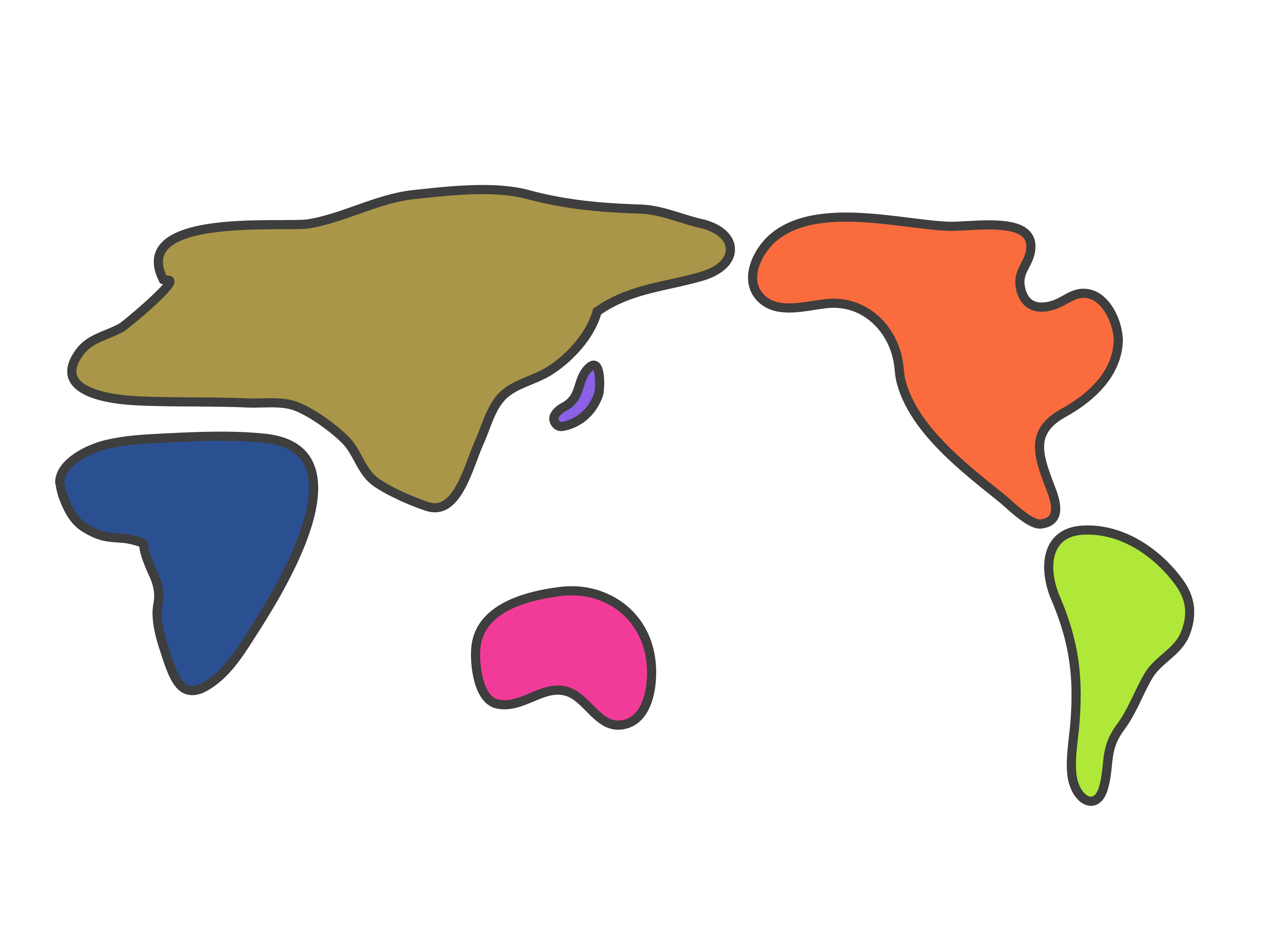 世界地図(全域)無料フリーイラスト｜簡易2