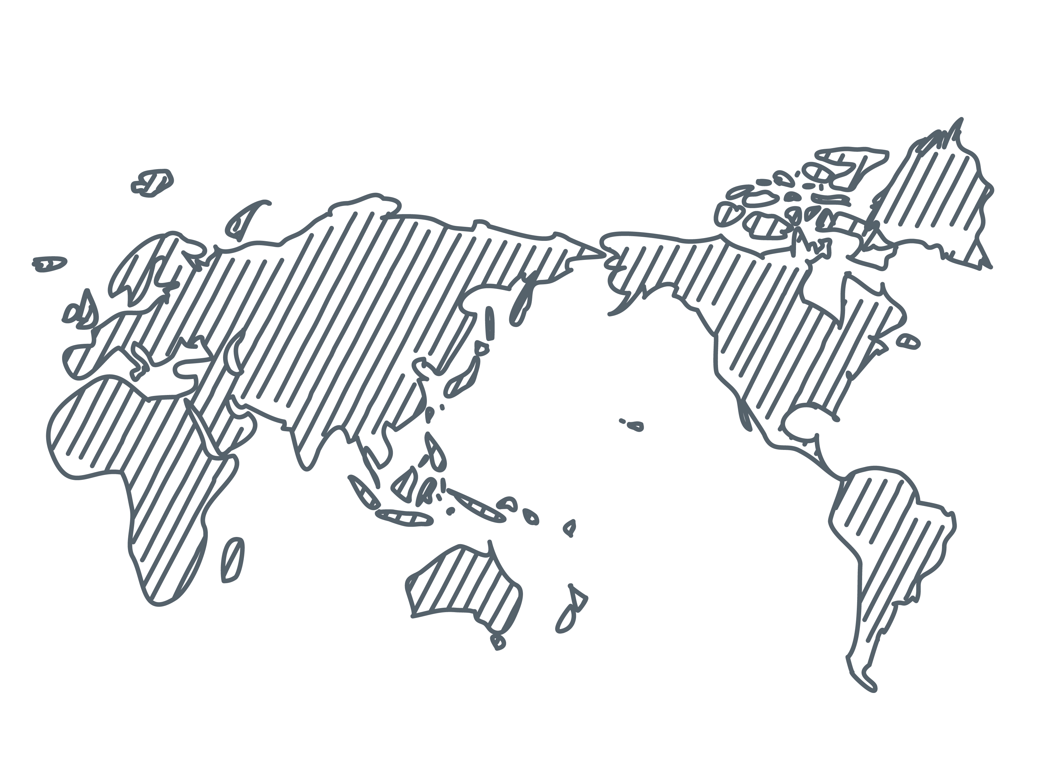 世界地図(全域)無料フリーイラスト｜手書き1