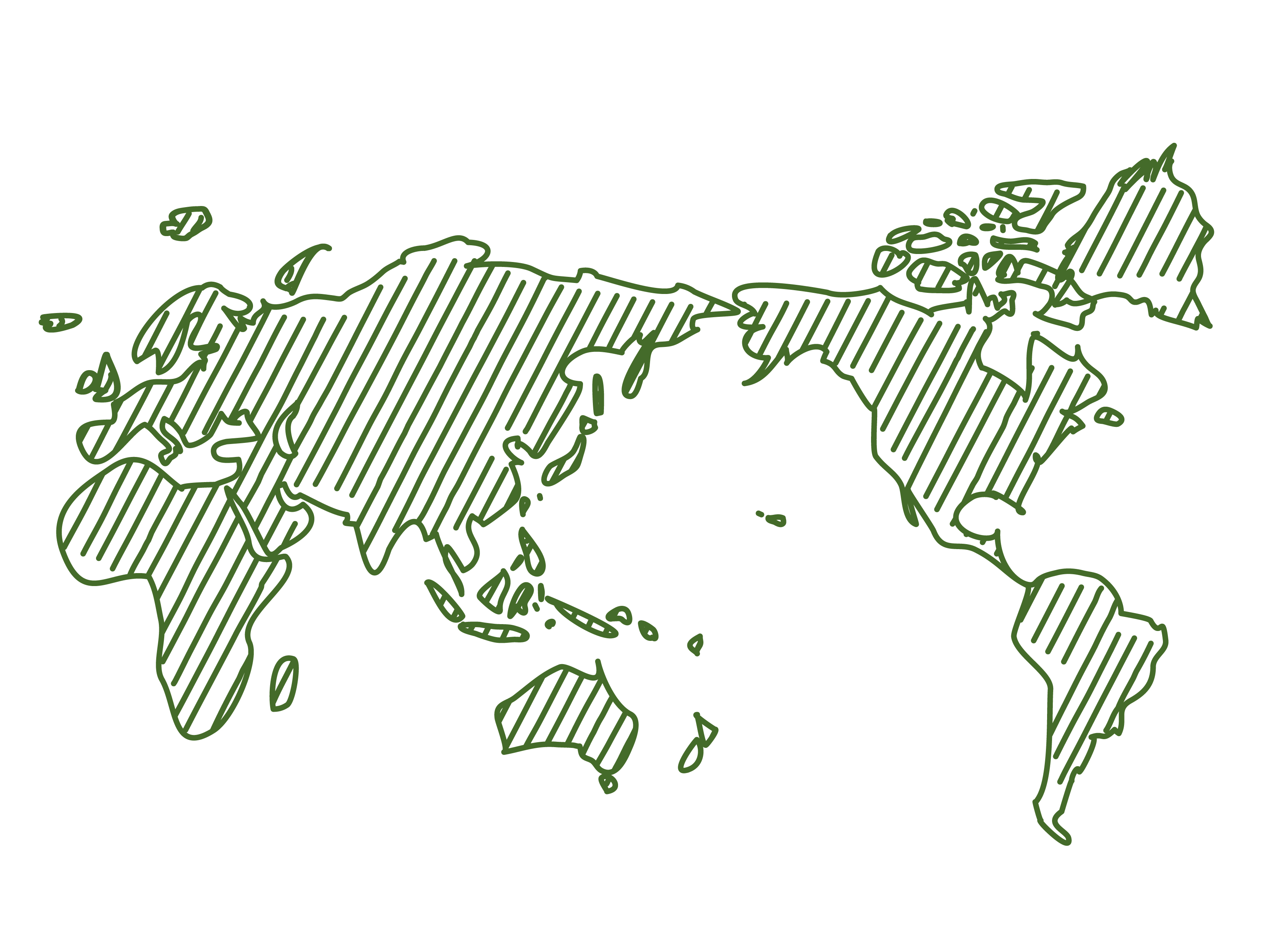 世界地図(全域)無料フリーイラスト｜手書き2