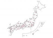 日本地図の無料イラスト素材集 都道府県名 県庁所在地あり