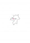 日本地図・福岡県・県庁所在地あり(白)