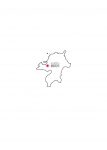 日本地図・福岡県・県庁所在地あり・ルビあり(白)