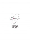 日本地図・福岡県・都道府県名あり・県庁所在地あり(白)
