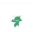 日本地図・福岡県・県庁所在地あり(緑)