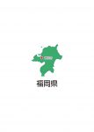 日本地図・福岡県・都道府県名あり・県庁所在地あり(緑)