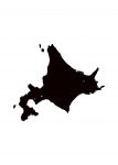 日本地図・北海道・無地(黒)