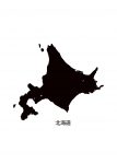 日本地図・北海道・都道府県名あり(黒)