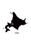 日本地図・北海道・都道府県名あり・県庁所在地あり・ルビあり(黒)