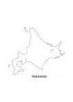 日本地図・北海道・英語・都道府県名あり(白)